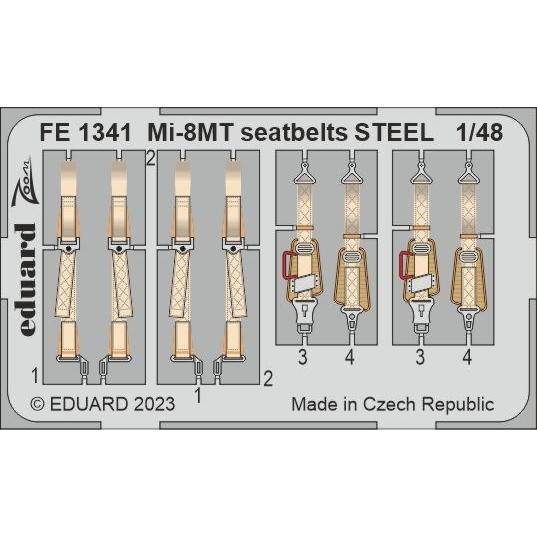 【新製品】FE1341 塗装済 1/48 ミル Mi-8MT ヒップ シートベルト (ステンレス製) (ズべズダ用)