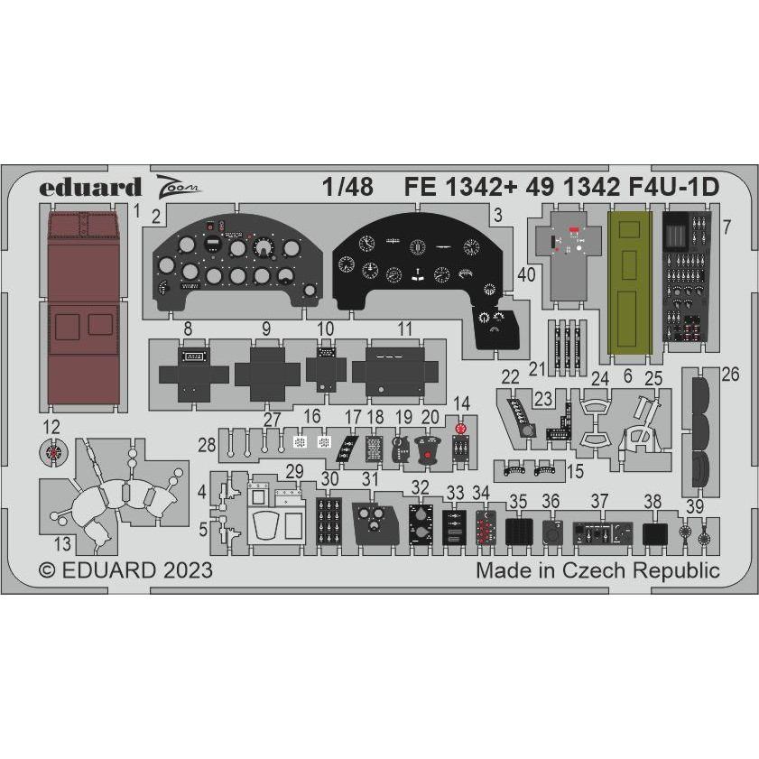 【新製品】FE1342 塗装済 1/48 ヴォート F4U-1D コルセア ズームエッチングパーツ (ホビーボス用)