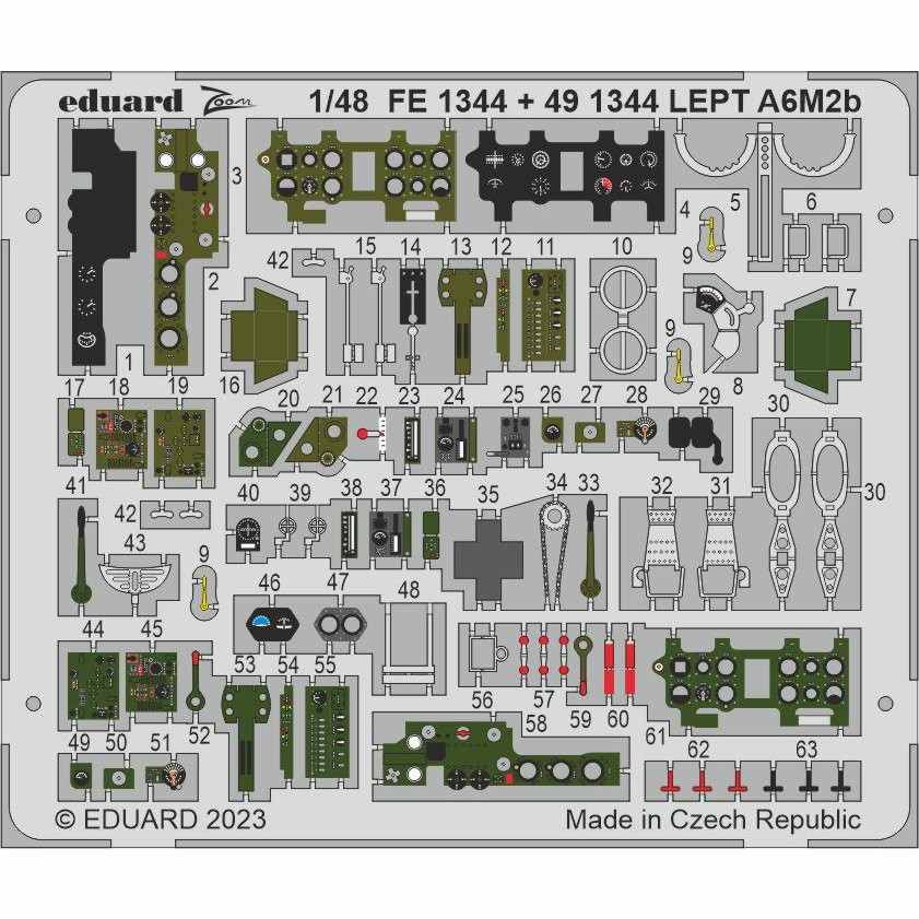 【新製品】FE1344 塗装済 1/48 零式艦上戦闘機 二一型 ズームエッチングパーツ(アカデミー用)