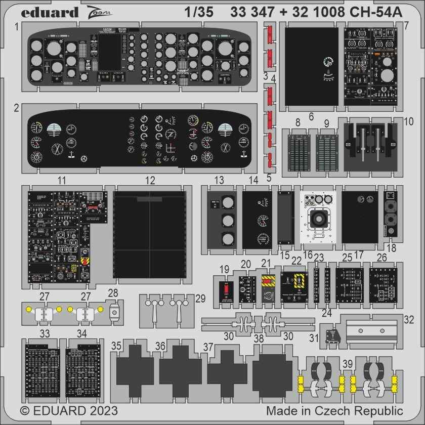 【新製品】33347 塗装済 1/35 CH-54A タルヘ ズームエッチングパーツ (ICM用)