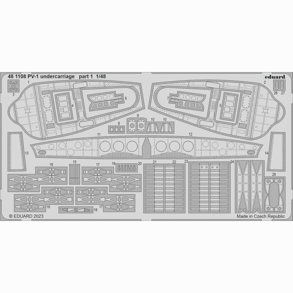 【新製品】481108 1/48 PV-1 ヴェンチュラ 着陸装置エッチングパーツ (アカデミー用)