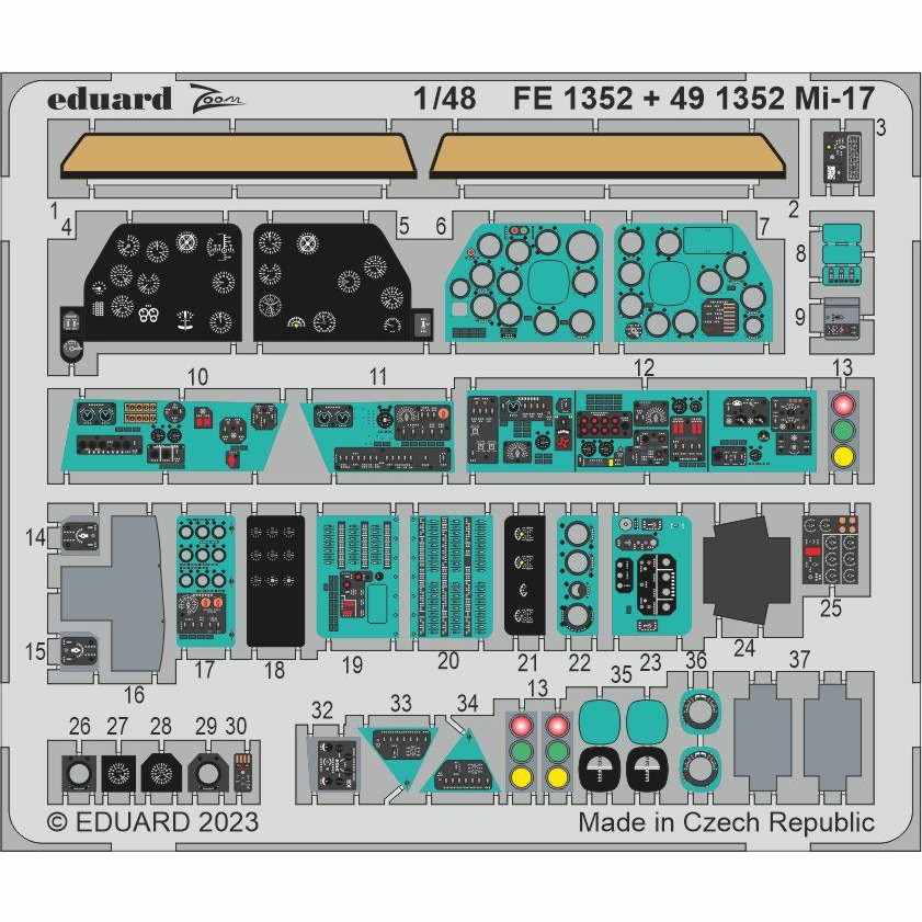 【新製品】491352 塗装済 1/48 Mi-17 ヒップ エッチングパーツ (AMK用)