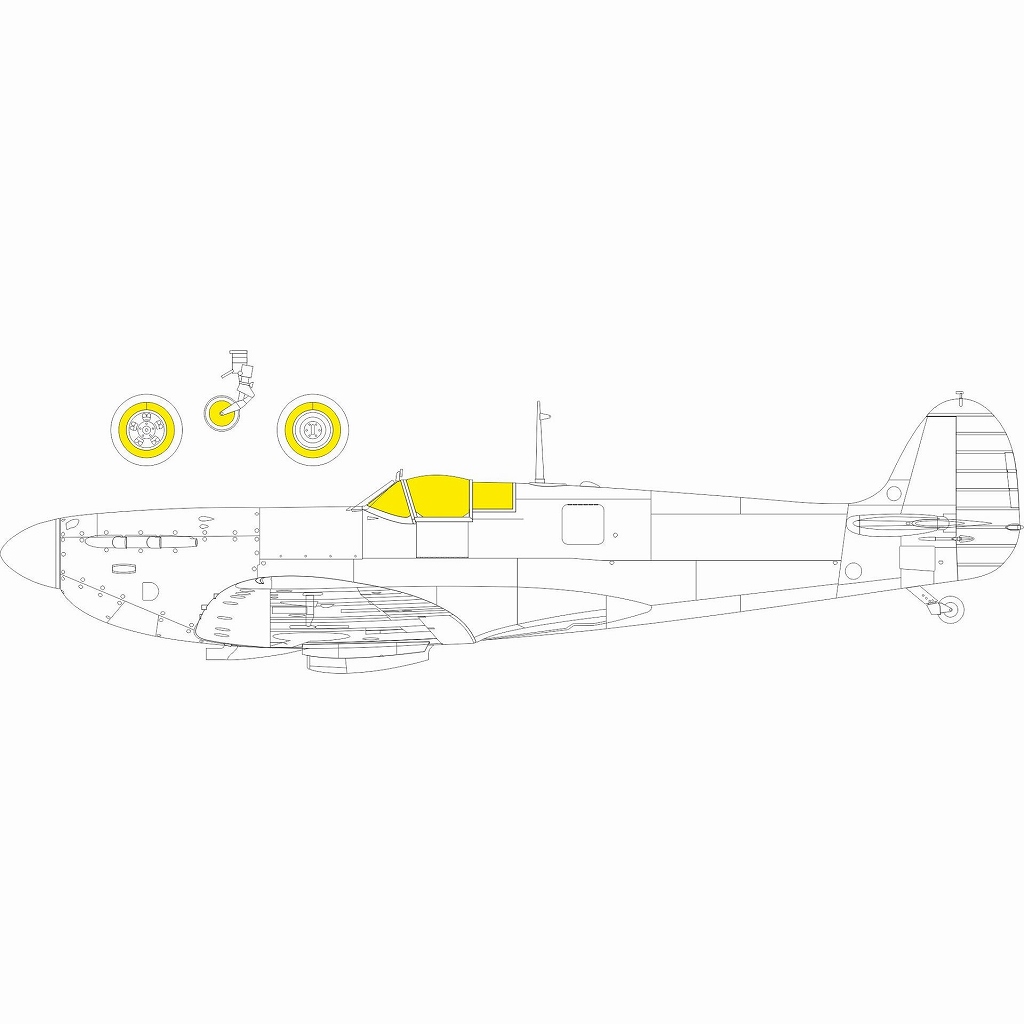 【新製品】JX310 1/32 スピットファイア Mk.I ｢Tフェース｣両面塗装マスクシール(コータリ用)