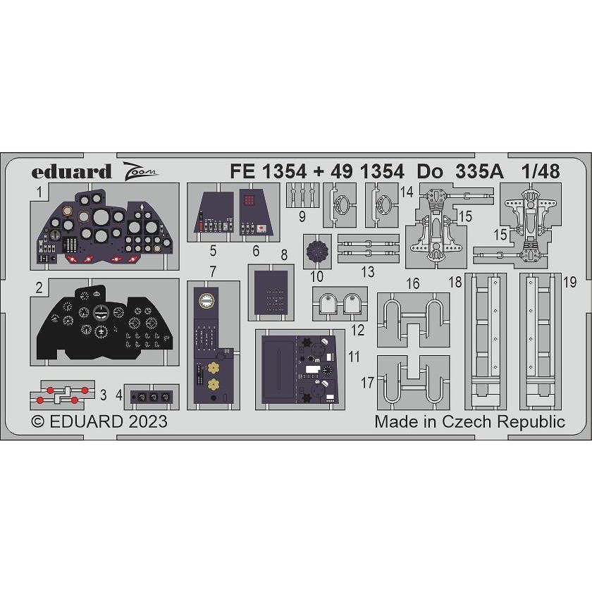 【新製品】491354 塗装済 1/48 ドルニエ Do335A プファイル エッチングパーツ (タミヤ用)