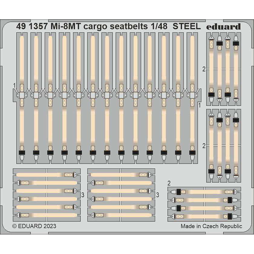 【新製品】491357 塗装済 1/48 ミル Mi-8MT ヒップ 貨物室シートベルト (ステンレス製)(トランぺッター用)