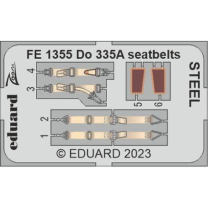 【新製品】FE1355 塗装済 1/48 Do335A シートベルト (ステンレス製) (タミヤ用)