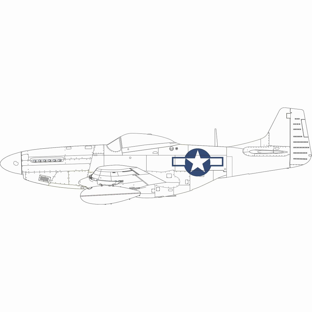 【新製品】EX954 1/48 P-51D WW.II 米軍 国籍マーク塗装マスクシール(エデュアルド用)