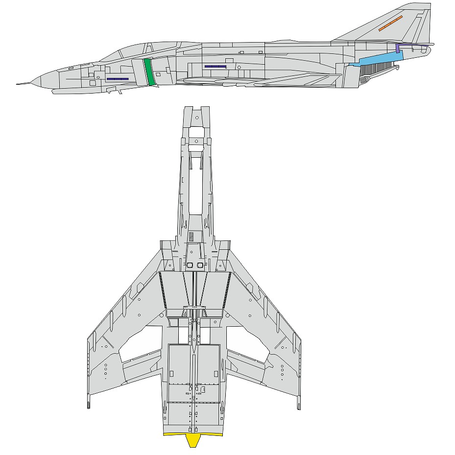 【新製品】EX956 1/48 F-4E サーフェイスパネル塗装マスクシール(モンモデル用)