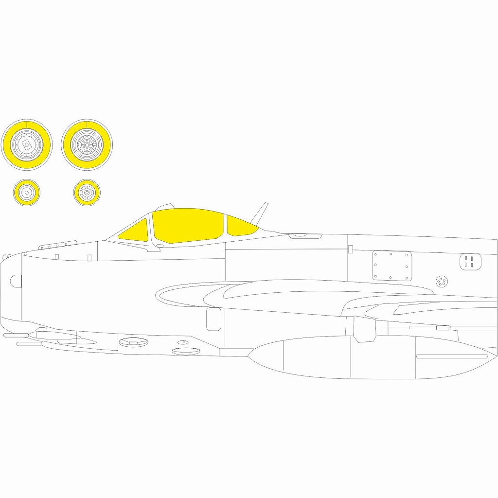 【新製品】EX958 1/48 MiG-17F ｢Tフェース｣両面塗装マスクシール (アモ用)