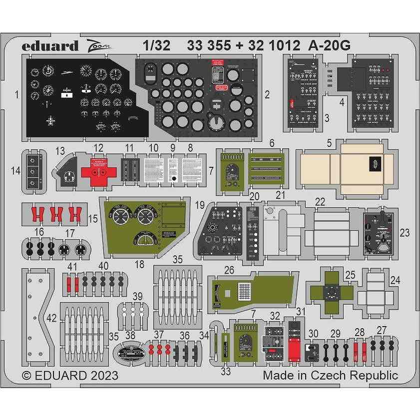 【新製品】33355 塗装済 1/32 A-20G ズームエッチングパーツ (HKモデル用)