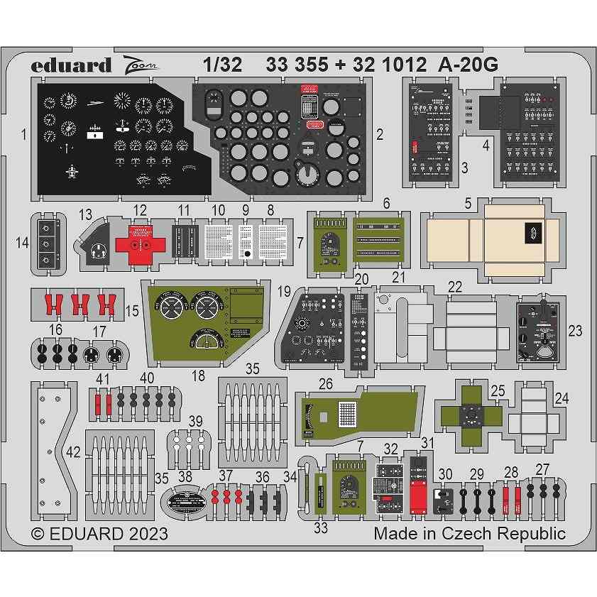 【新製品】321012 塗装済 1/32 A-20G ハボック エッチングパーツ (HKモデル用)