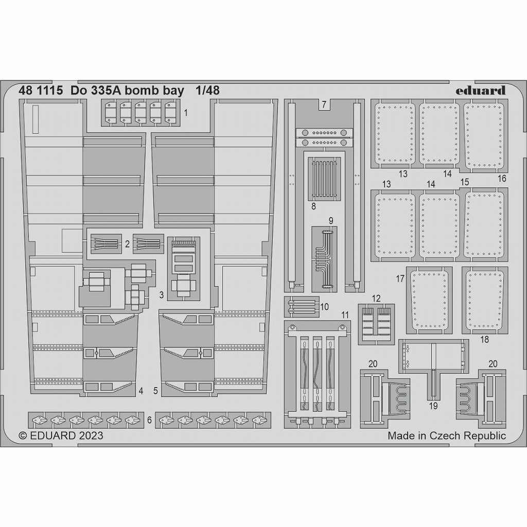 【新製品】481115 1/48 Do335A 爆弾槽エッチングパーツ (タミヤ用)