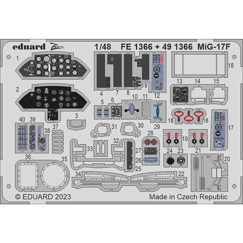 【新製品】491366 塗装済 1/48 MiG-17F エッチングパーツ (アモ用)