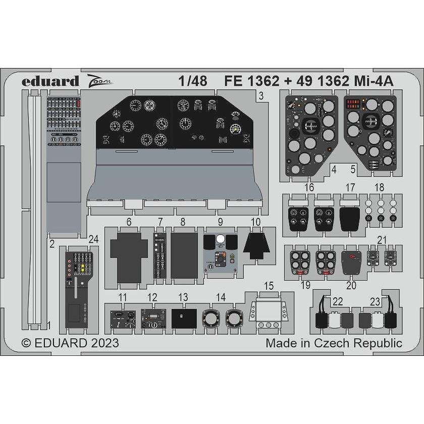 【新製品】FE1362 塗装済 1/48 Mi-4A ズームエッチングパーツ (トランぺッター用)