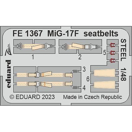 【新製品】FE1367 塗装済 1/48 MiG-17F シートベルト (ステンレス製) (アモ用)