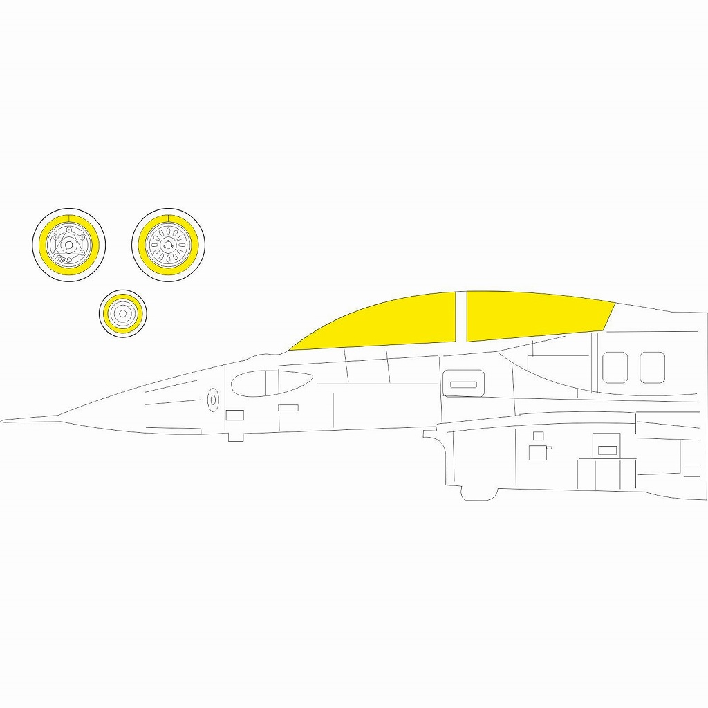 【新製品】EX967 1/48 F-16D ブロック30/40/50 ｢Tフェース｣両面塗装マスクシール (キネティック用)