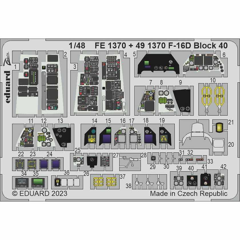 【新製品】FE1370 塗装済 1/48 F-16D ブロック40 ズームエッチングパーツ(キネティック用)