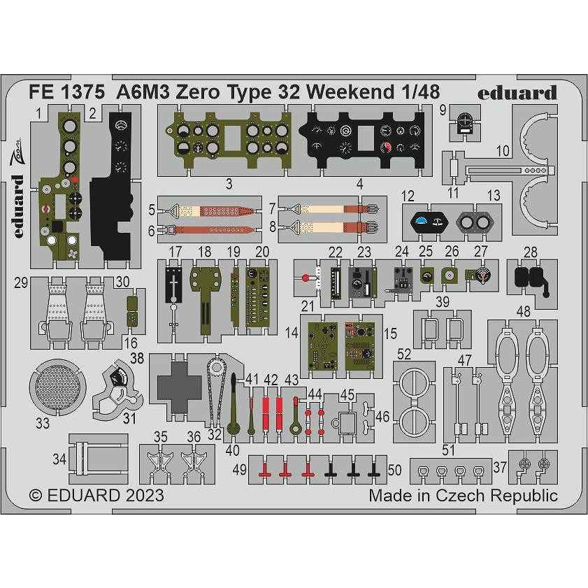 【新製品】FE1375 塗装済 1/48 零式艦上戦闘機三二型 ズームエッチングパーツ (エデュアルド用)