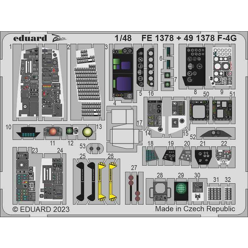 【新製品】FE1378 塗装済 1/48 F-4G ズームエッチングパーツ (モンモデル用)