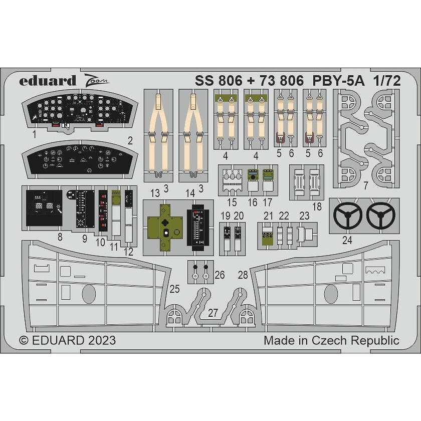 【新製品】SS806 塗装済 1/72 PBY-5A ズームエッチングパーツ (アカデミー用)