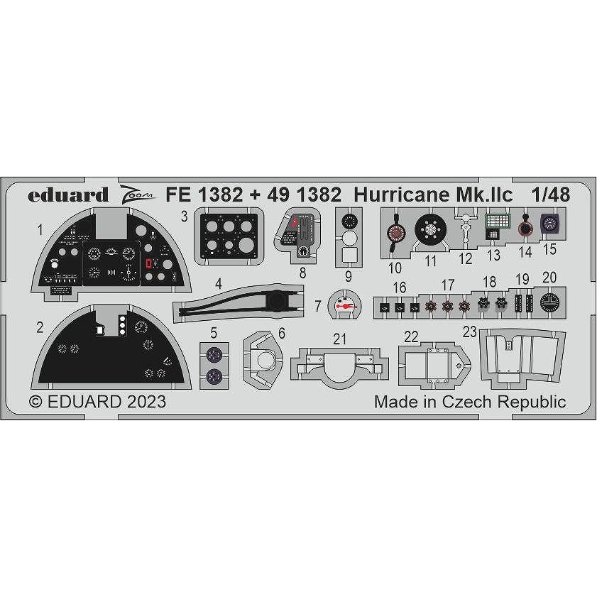 【新製品】FE1382 塗装済 1/48 ホーカー ハリケーン Mk.IIc ズームエッチングパーツ(アルマホビー用)