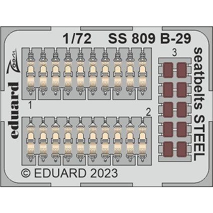 【新製品】SS809 塗装済 1/72 B-29 シートベルト (ステンレス製) (アカデミー用)