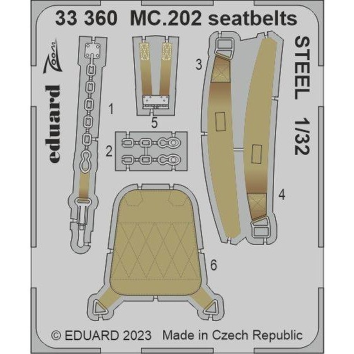 【新製品】33360 塗装済 1/32 MC.202 シートベルト (ステンレス製) (イタレリ用)