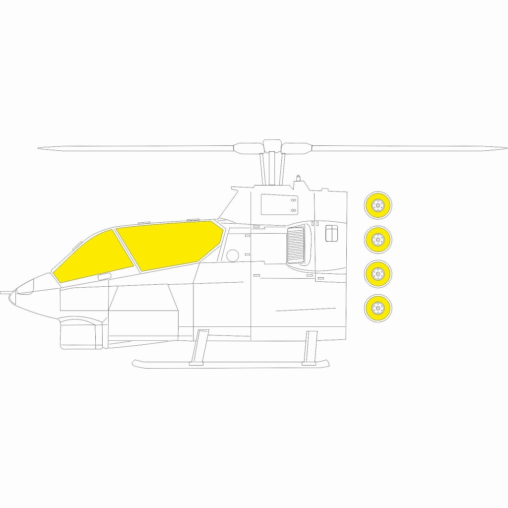 【新製品】JX321 1/35 ベル AH-1G コブラ  ｢Tフェース｣両面塗装マスクシール (ICM用)