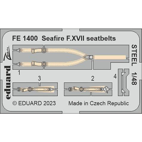 【新製品】FE1400 塗装済 1/48 シーファイア F.XVII シートベルト (ステンレス製)(エアフィックス用)