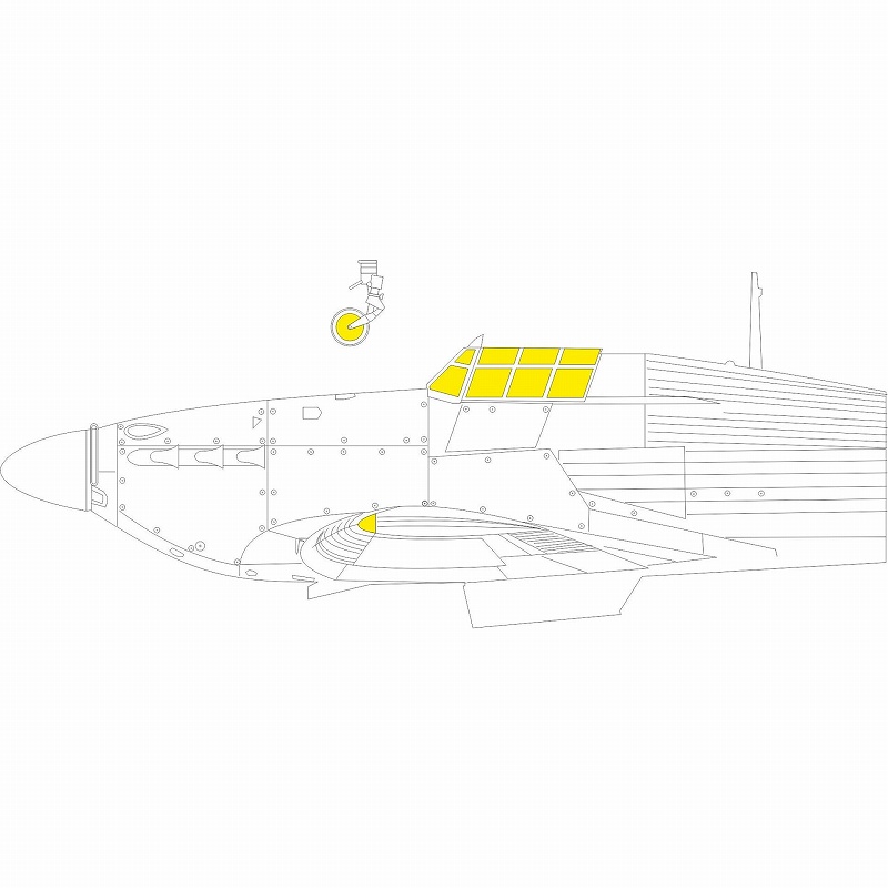 【新製品】EX1000 1/48 ホーカー ハリケーン Mk.IIc ｢Tフェース｣両面塗装マスクシール (ホビーボス用)