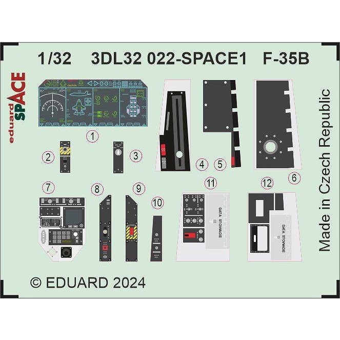 【新製品】3DL32022 1/32 ロッキードマーティン F-35B ライトニングII ｢スペース｣ 内装3Dデカール w/エッチングパーツセット (トランぺッター用)