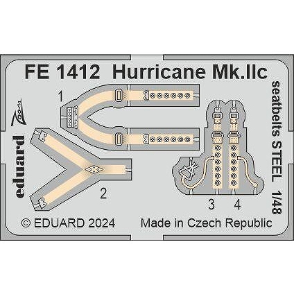 【新製品】FE1412 塗装済 1/48 ホーカー ハリケーン Mk.IIc シートベルト (ステンレス製) (ホビーボス用)