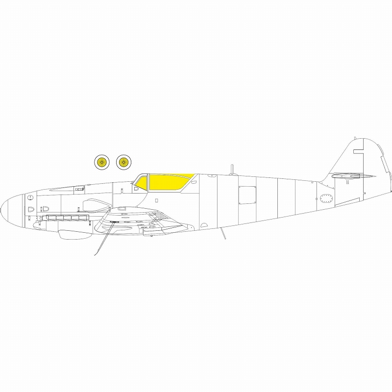 【新製品】EX1002 1/48 メッサーシュミット Bf109K-4 塗装マスクシール (エデュアルド用)