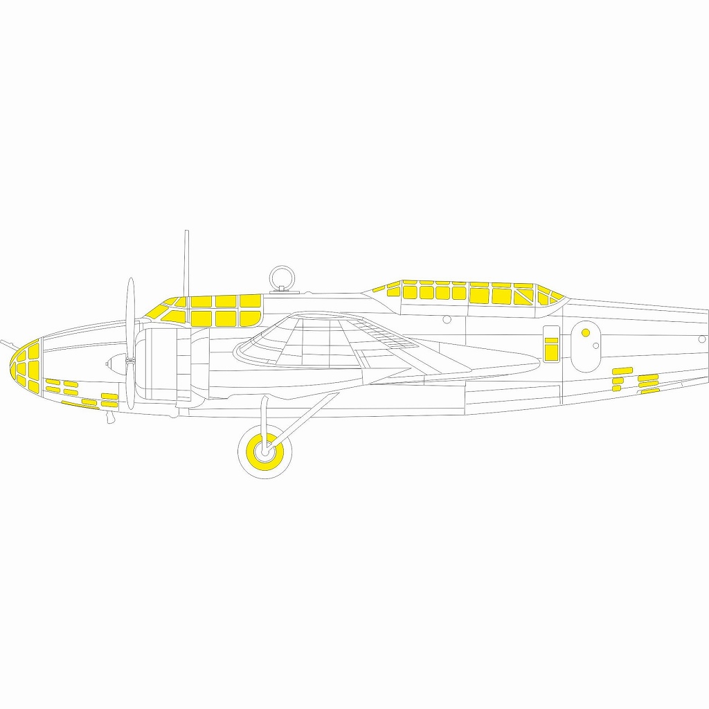 【新製品】EX1005 1/48 Ki-21-I 九七式重爆撃機「Tフェース」両面塗装マスクシール (ICM用)