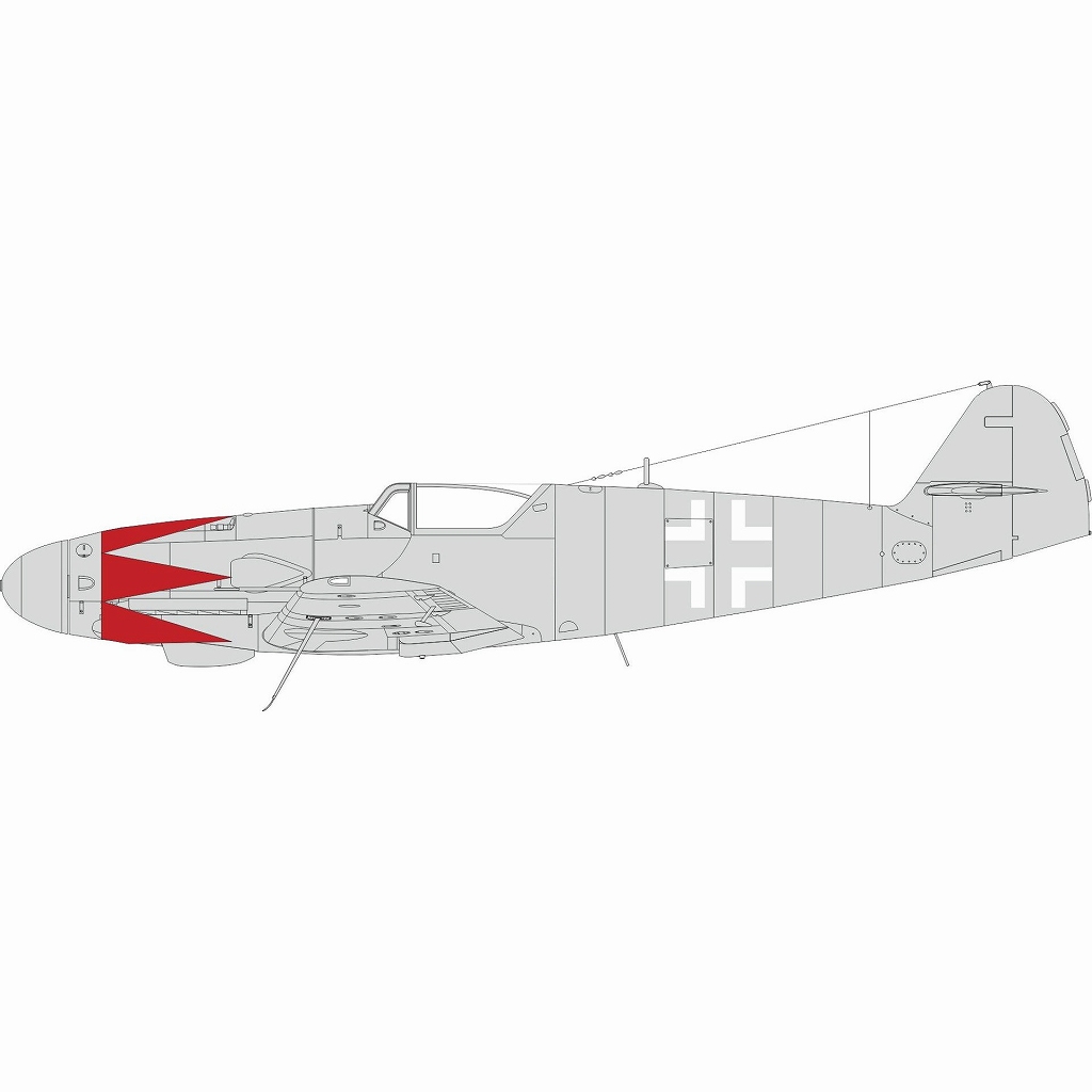 【新製品】EX1010 1/48 メッサーシュミット Bf109K-4 国籍マーク & 機首「チューリップ」マーキング 塗装マスクシール (エデュアルド用)
