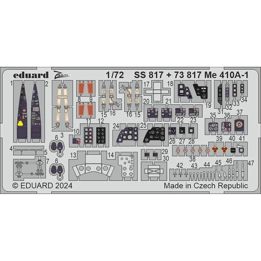 【新製品】73817 塗装済 1/72 Me410A-1 エッチングパーツ (エアフィックス用)