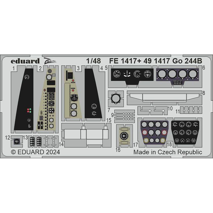 【新製品】FE1417 塗装済 1/48 Go244B ズームエッチングパーツ (ICM用)