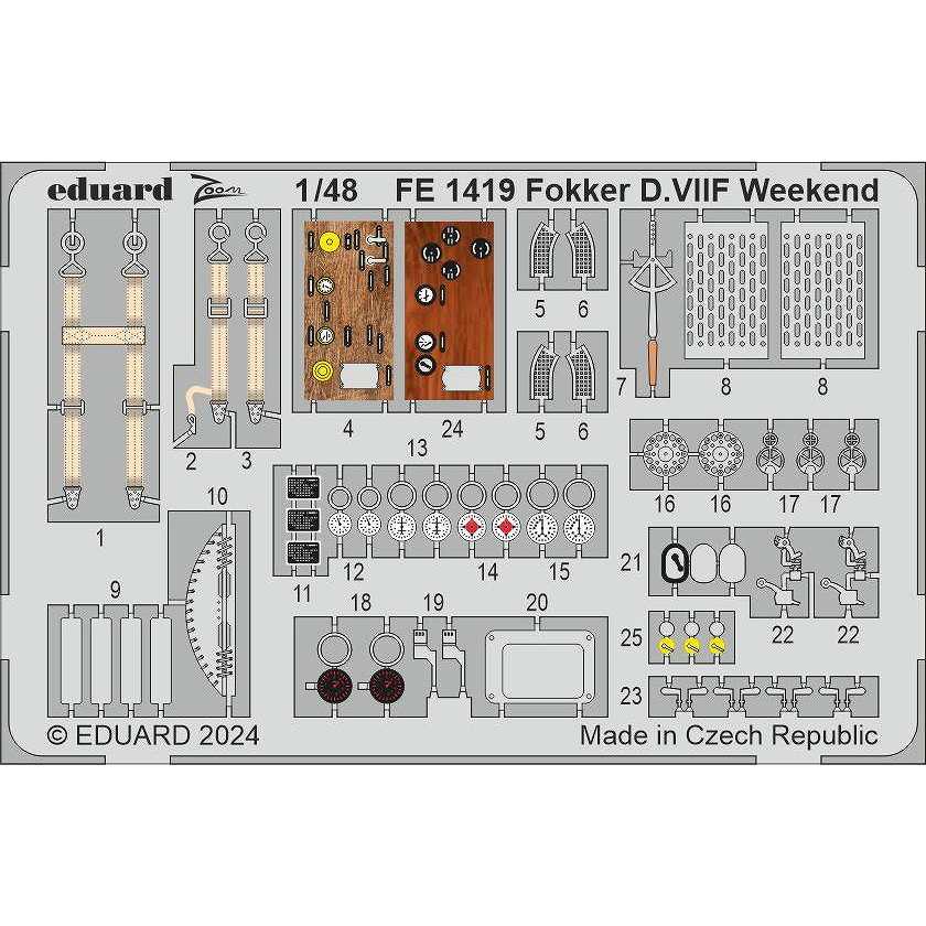 【新製品】FE1419 塗装済 1/48 フォッカー D.VIIF ズームエッチングパーツ(エデュアルド用)