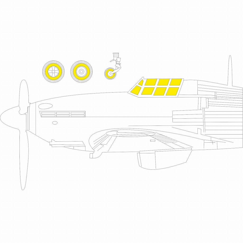 【新製品】EX1015 1/48 ハリケーン Mk.IIb ｢Tフェース｣両面塗装マスクシール(アルマホビー)