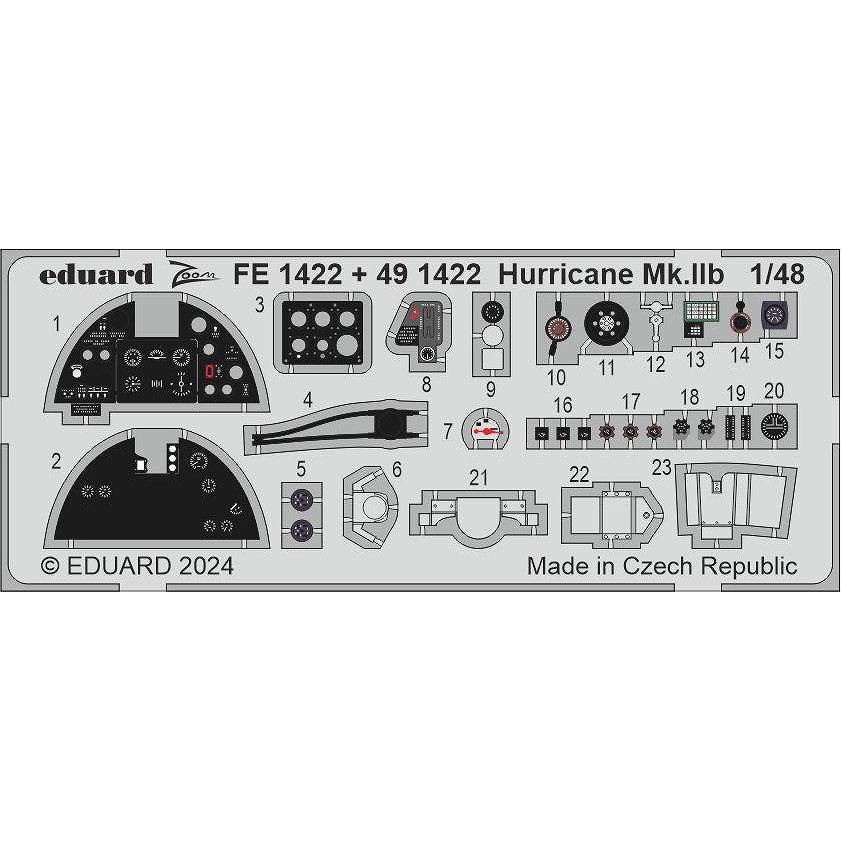 【新製品】FE1422 塗装済 1/48 ハリケーン Mk.IIb ズームエッチングパーツ(アルマホビー)