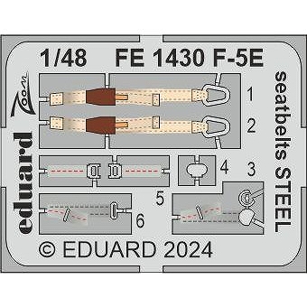 【新製品】FE1430 塗装済 1/48 F-5E シートベルト (ステンレス製)(AFVクラブ/エデュアルド用)