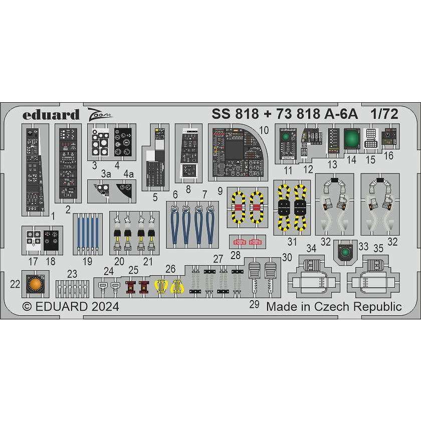 【新製品】SS818 塗装済 1/72 A-6A イントルーダー ズームエッチングパーツ (トランぺッター用)