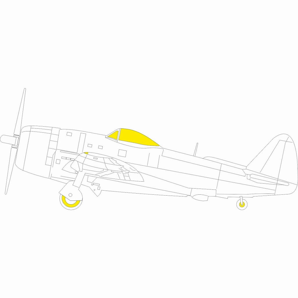 【新製品】EX1025 1/48 リパブリック P-47D-30 サンダーボルト 塗装マスクシール (ミニアート用)