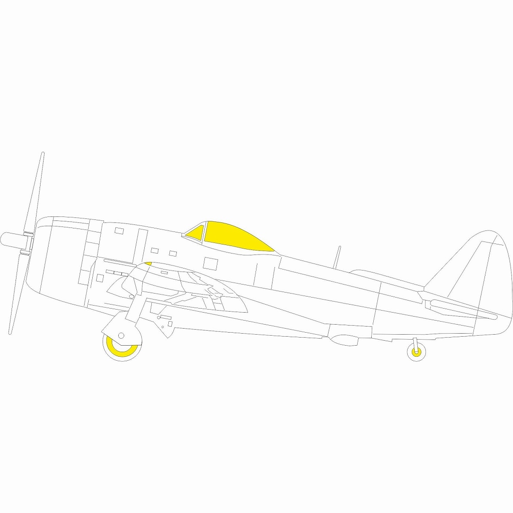 【新製品】EX1025 1/48 リパブリック P-47D-30 サンダーボルト 塗装マスクシール (ミニアート用)