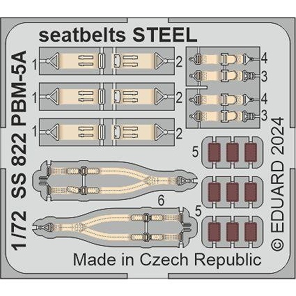 【新製品】SS822 塗装済 1/72 マーティン PBM-5A マリナー シートベルト (ステンレス製) (アカデミー用)