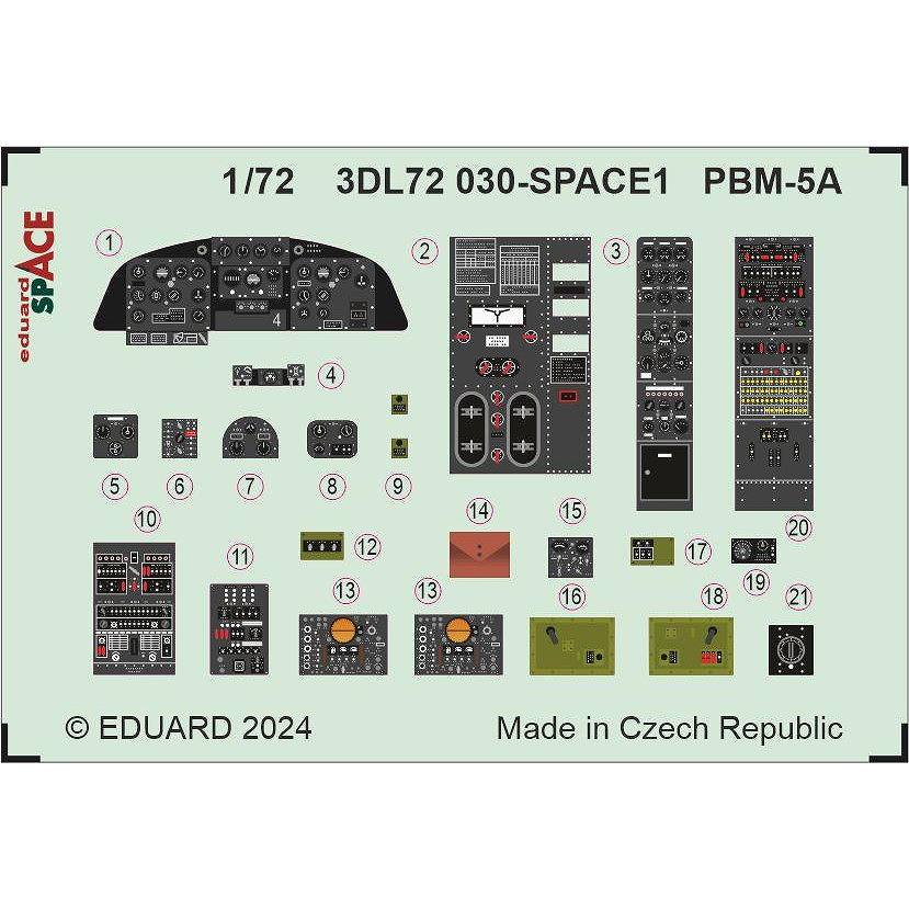 【新製品】3DL72030 1/72 マーティン PBM-5A マリナー ｢スペース｣ 内装3Dデカール w/エッチングパーツセット (アカデミー用)