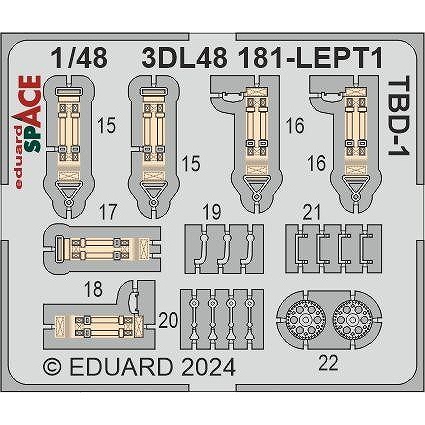 【新製品】3DL48181 1/48 TBD-1 リベレーター ｢スペース｣ 内装3Dデカール w/エッチングパーツセット (ホビーボス用)