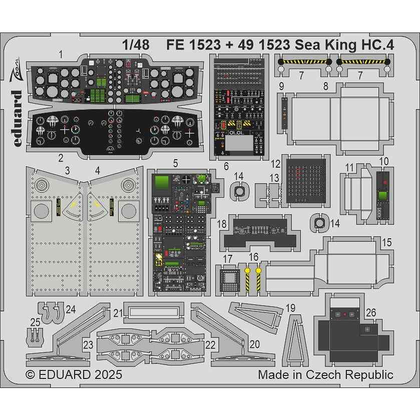 【新製品】FE1523 塗装済 1/48 シーキング HC.4 ズームエッチングパーツ(エアフィックス用)