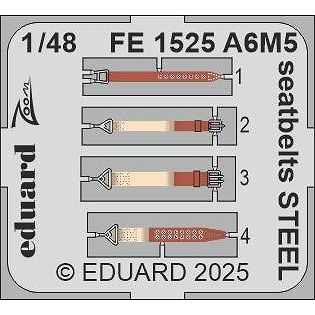 【新製品】FE1525 塗装済 1/48 A6M5 零式艦上戦闘機五二型 シートベルト (ステンレス製) (エデュアルド用)