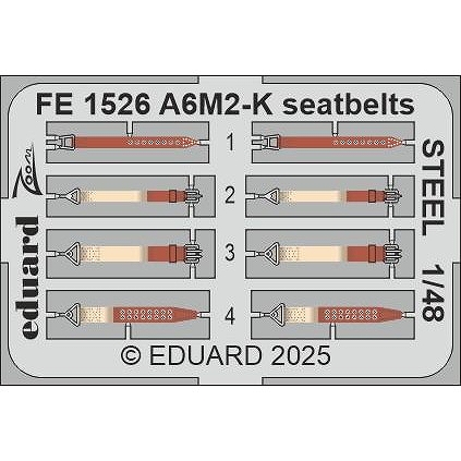 【新製品】FE1526 塗装済 1/48 A6M2-K 零式練習用戦闘機 シートベルト (ステンレス製) (エデュアルド用)